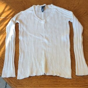 Y2K Rue21 Classic White V-Neck Sweater